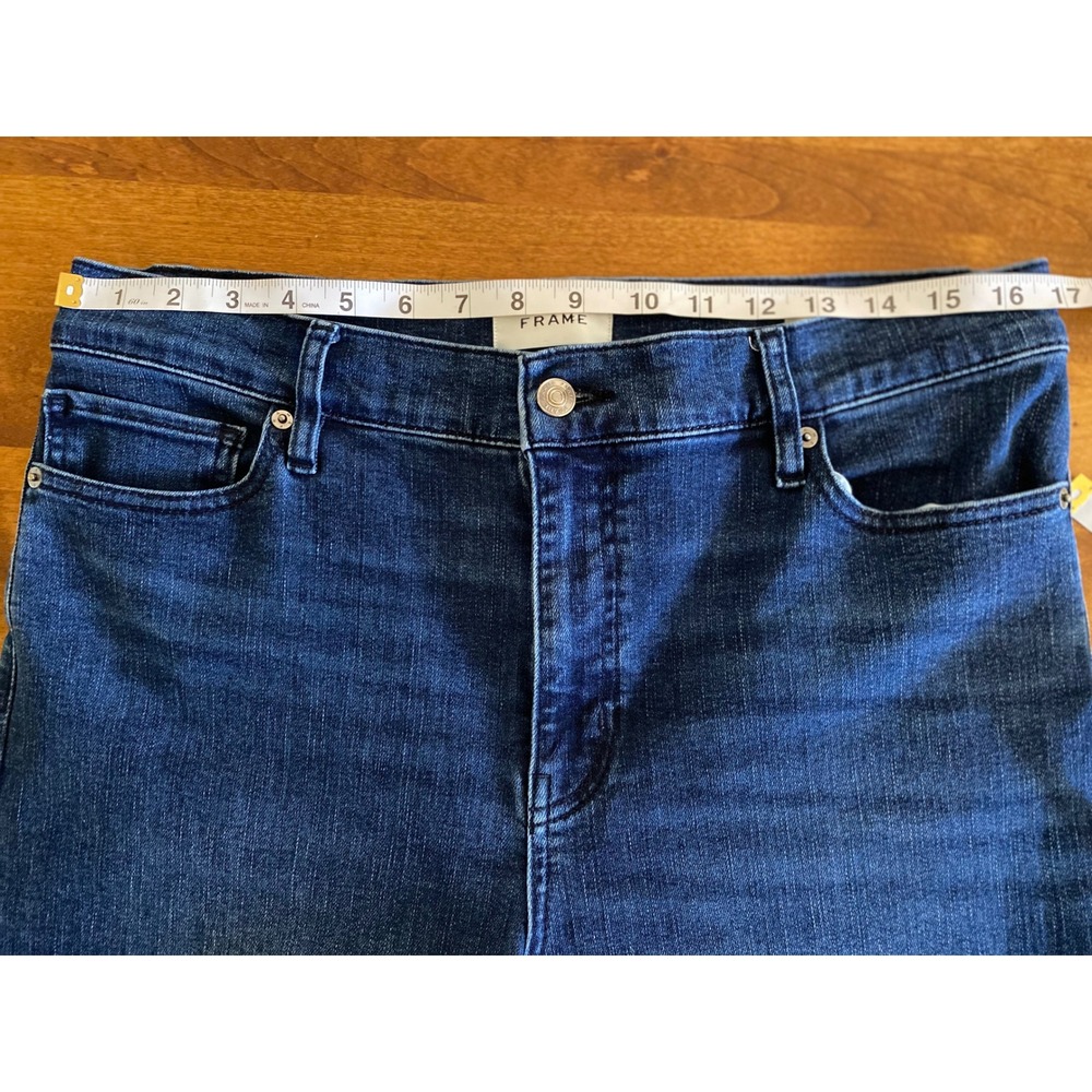FRAME Le Slim Palazzo Jeans Trick Wash High Rise Wide Leg Denim Size 32 - Picture 14 of 15